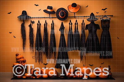 Witch Closet Digital Backdrop - Witch Wardrobe -  Halloween Digital Background
