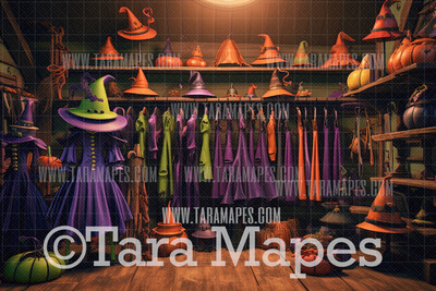 Witch Closet Digital Backdrop - Halloween Digital Background