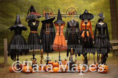 Witch Closet Digital Backdrop - Witch Wardrobe -  Halloween Digital Background