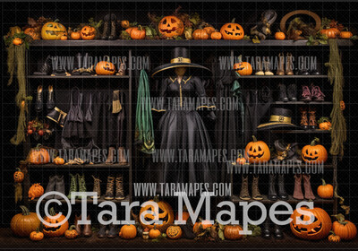 Witch Closet Digital Backdrop - Witch Wardrobe -  Halloween Digital Background