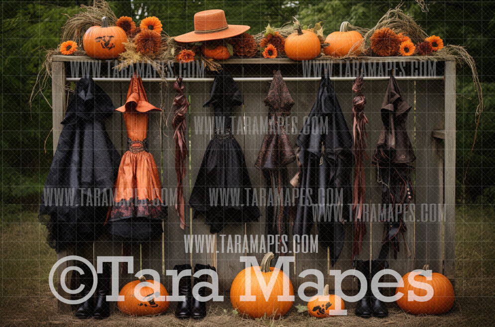 Witch Closet Digital Backdrop - Witch Wardrobe - Halloween Digital Background