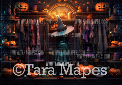Witch Closet Digital Backdrop - Witch Wardrobe -  Halloween Digital Background