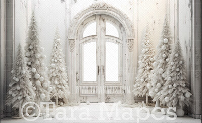 White Christmas Digital Backdrop - Christmas Digital Background