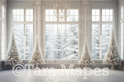 White Christmas Digital Backdrop - Christmas Digital Background