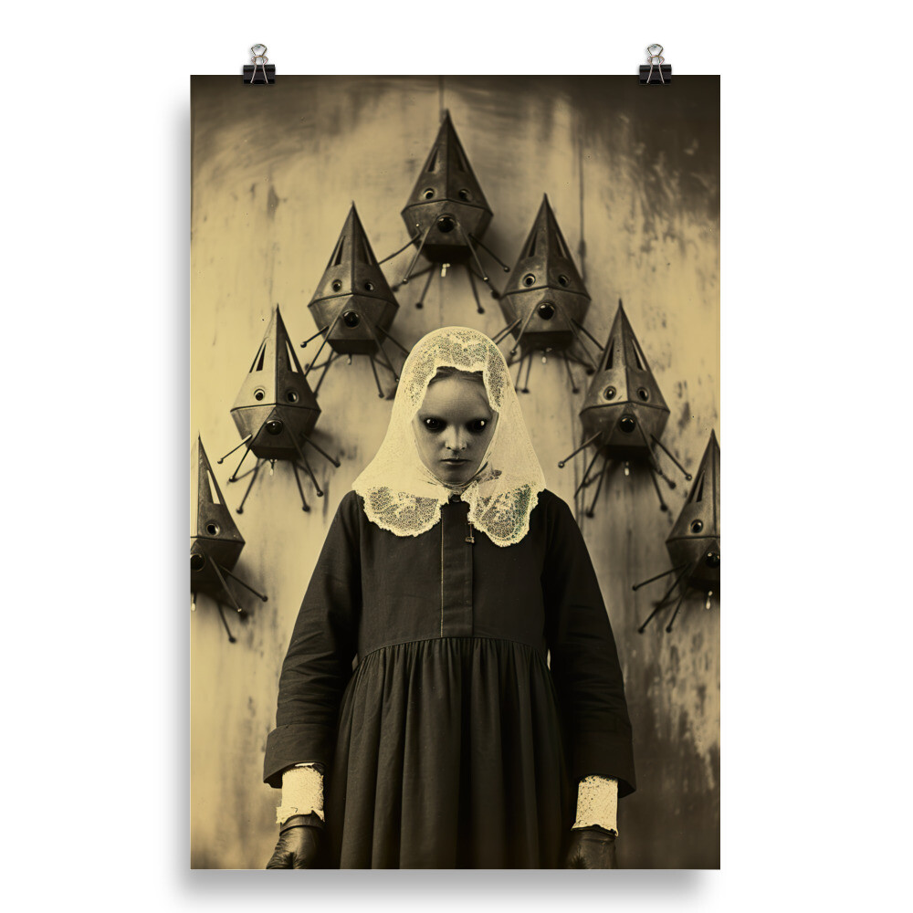 Intrusive Thoughts - Vintage Style Horror Poster