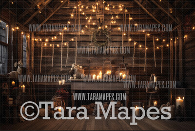 Vintage Christmas Digital Backdrop - Vintage Christmas Room   - Christmas Digital Background