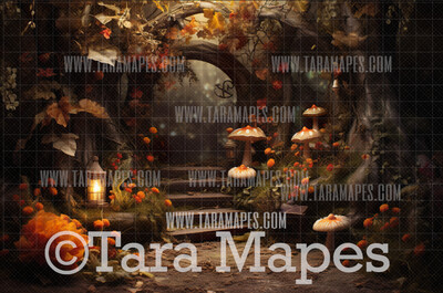 Fairy Mushroom Forest Digital Backdrop - Magical Fairy Forest -  Digital Background JPG
