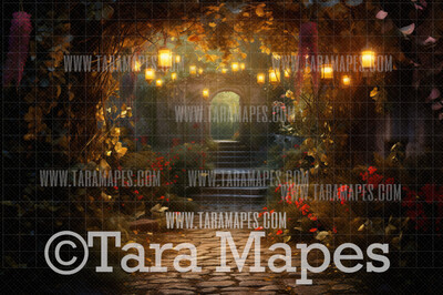 Fairy Land Digital Backdrop - Magical Fairy Forest -  Digital Background JPG