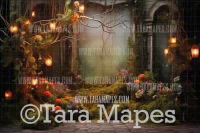 Fairy Land Digital Backdrop - Magical Fairy Forest -  Digital Background JPG