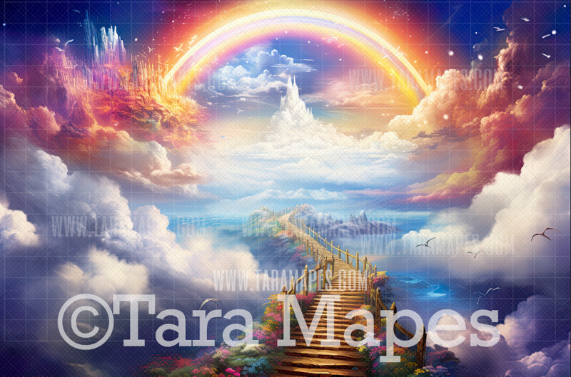 Heaven's Gates - Rainbow Heavens Gates - Memorial Image for a Loved One Who has Passed - Pet Heaven - Pet Memorial - Heaven Digital Background / Backdrop