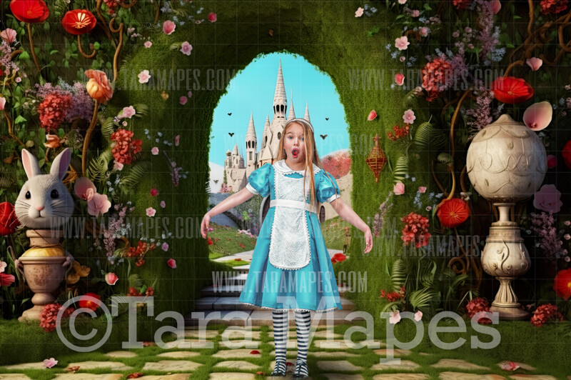 Alice Digital Backdrop - Wonderland Arch - Wonderland Digital Background