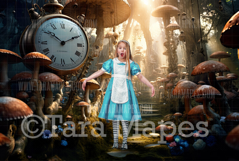 Alice Digital Backdrop - Wonderland Forest - Wonderland Digital Background