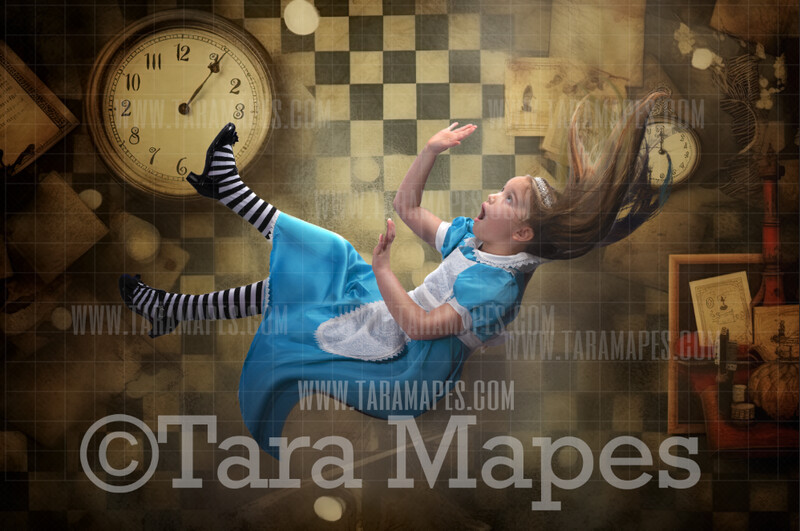 Alice Digital Backdrop -Rabbit Hole - Alice Texture - Wonderland Digital Background