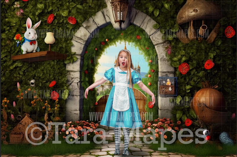 Alice Digital Backdrop - Wonderland Arch - Wonderland Digital Background