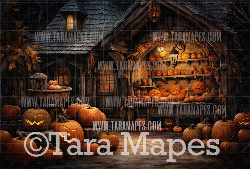 Jackolantern Pumpkin Shop Digital Background / Backdrop