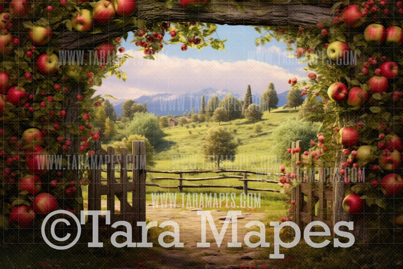 Apple Orchard - Spring Background - Creamy Background Apple Picking - Digital Background / Backdrop