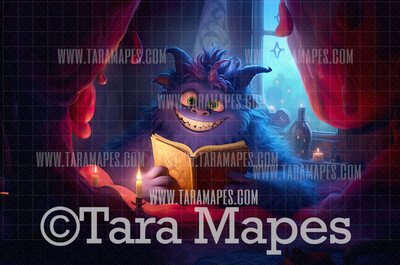 Friendly Monster Digital Backdrop - Cute Monster   Digital Background