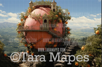Giant Peach Digital Backdrop - Peach Digital Background JPG