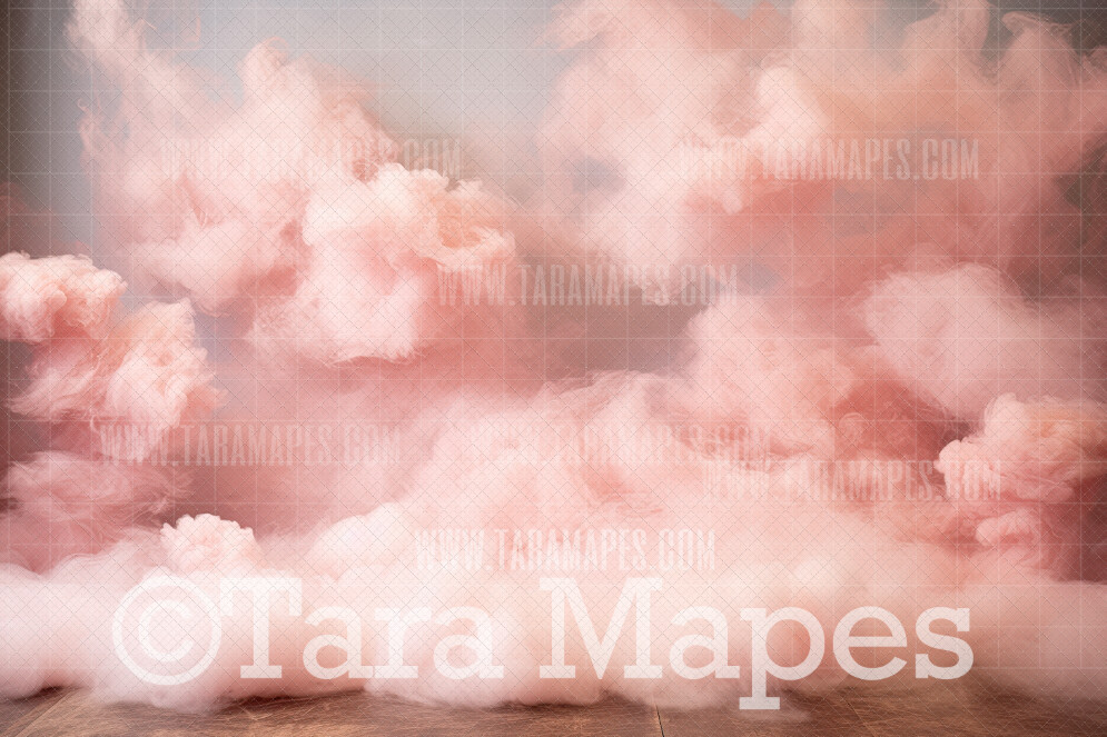 Ethereal Pink Clouds Digital Background -  Painterly Digital Backdrop