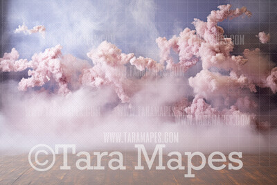 Ethereal Pink Clouds Digital Background -  Digital Backdrop