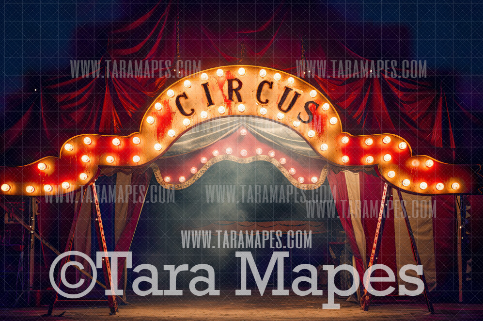 Circus Entrance Digital Background - Marquee Circus Lights - Circus Digital Background (JPG FILE)