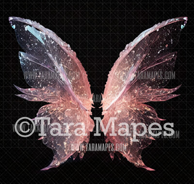 Fairy Wing Overlay - Fairy Wing Overlay - Crystal Digital Wings - Glitter Sparkles Fairy Wing - Digital Fairy Wings