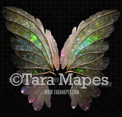 Fairy Wing Overlay - Fairy Wing Overlay - Crystal Digital Wings - Glitter Sparkles Fairy Wing - Digital Fairy Wings
