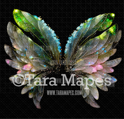 Fairy Wing Overlay - Fairy Wing Overlay - Crystal Digital Wings - Glitter Sparkles Fairy Wing - Digital Fairy Wings