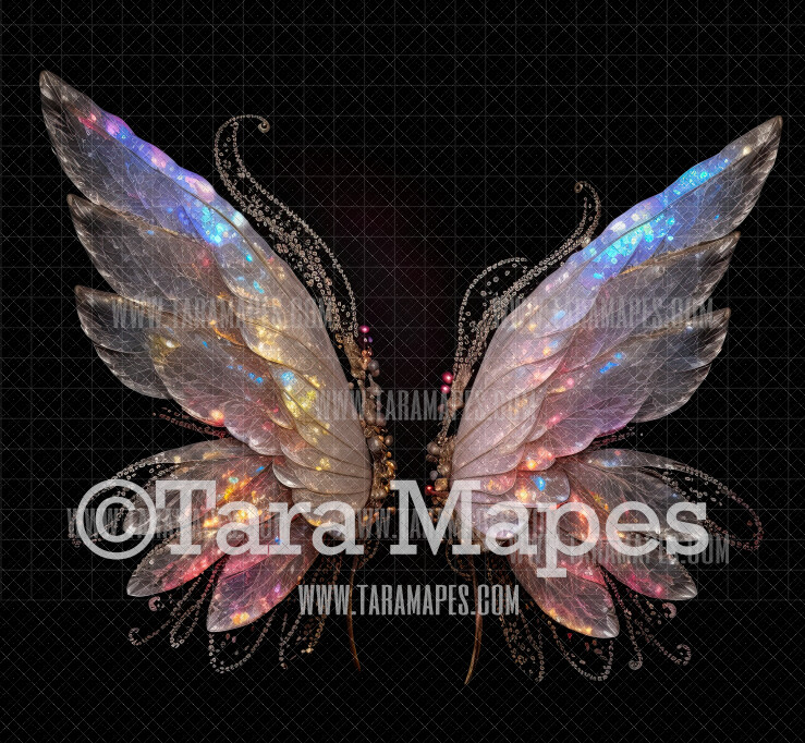 Fairy Wing Overlay - Fairy Wing Overlay - Crystal Digital Wings - Glitter Sparkles Fairy Wing - Digital Fairy Wings