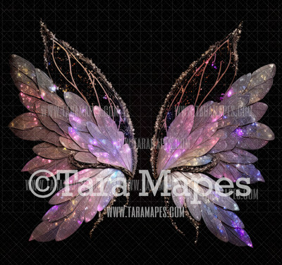 Fairy Wing Overlay - Fairy Wing Overlay - Crystal Digital Wings - Glitter Sparkles Fairy Wing - Digital Fairy Wings