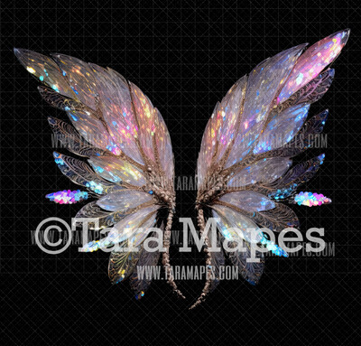Fairy Wing Overlay - Fairy Wing Overlay - Crystal Digital Wings - Glitter Sparkles Fairy Wing - Digital Fairy Wings