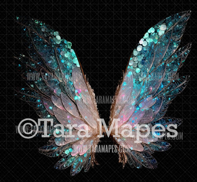 Fairy Wing Overlay - Fairy Wing Overlay - Crystal Digital Wings - Glitter Sparkles Fairy Wing - Digital Fairy Wings