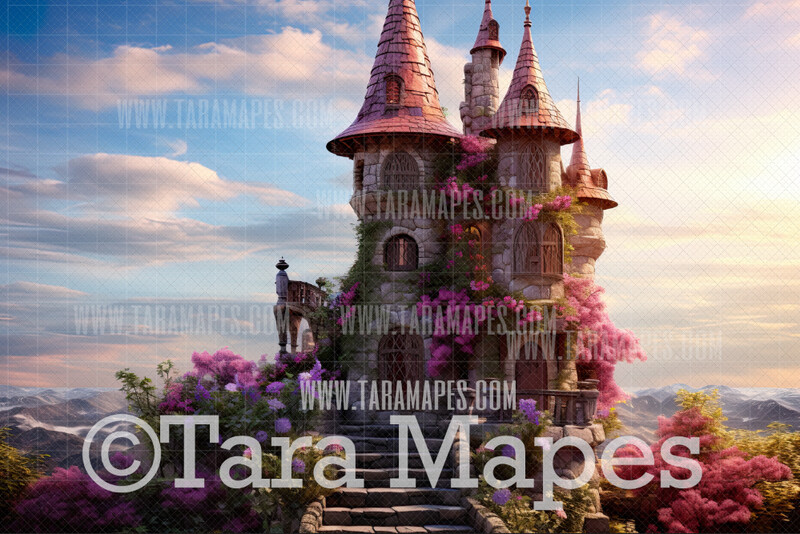 Rapunzel Tower Digital Background - Rapunzel Digital Backdrop - Princess Digital Background JPG file