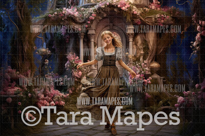 Cinderella&#39;s Home Digital Backdrop - Cinderella Princess Digital Background Backdrop Photoshop