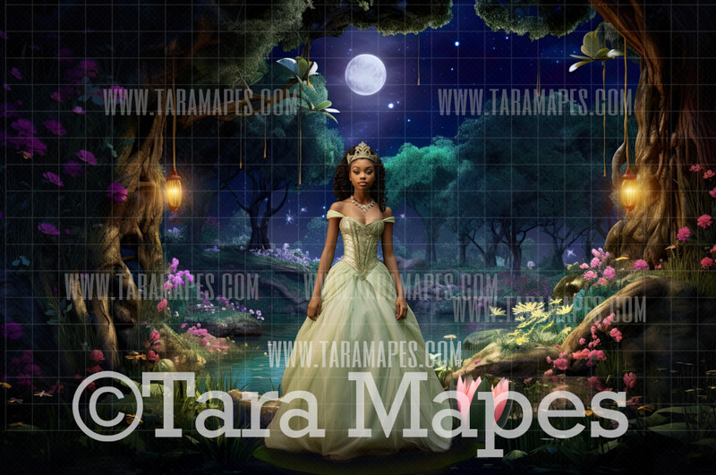 Princess and Frog Bayou - Fairytale Princess Swamp - Digital Background Backdrop Photoshop