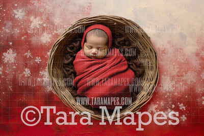 Snowflakes on Red Texture Newborn Nature Digital Background JPG