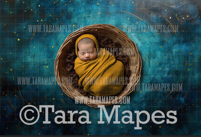 Painted Blue Sky Newborn Nature Digital Background JPG