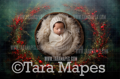 Painterly Christmas Newborn Nature Digital Background JPG