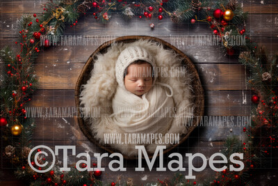 Painterly Christmas Newborn Nature Digital Background JPG