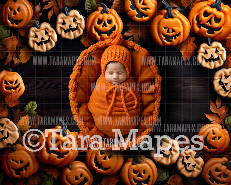 Halloween Cookies Newborn Digital Background JPG