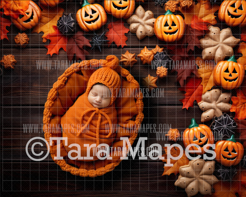 Halloween Cookies Newborn Digital Background JPG