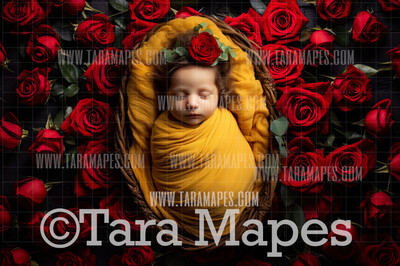 Beauty and the Beast Roses Newborn Digital Background JPG