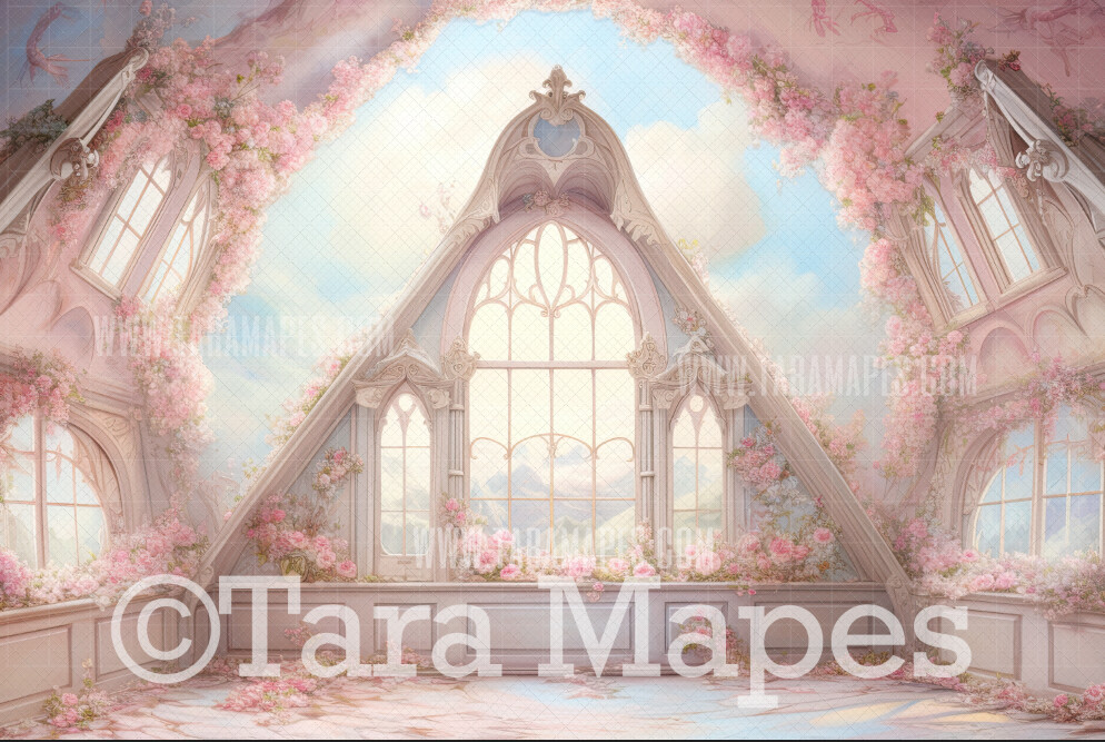 Pastel Room Digital Backdrop - Whimsical Pastel Room Digital Background