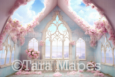 Pastel Room Digital Backdrop - Whimsical Pastel Room Digital Background