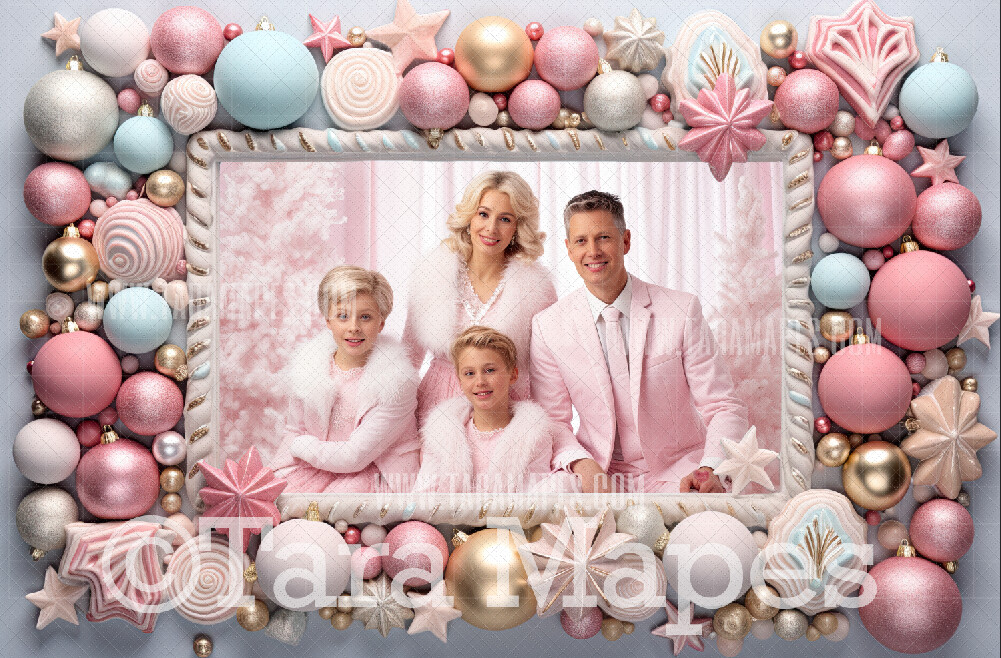 Christmas Frame Pastel Digital Frame - Layered PSD Christmas Frame Digital Background - Backdrop