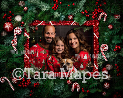 Christmas Frame Digital Frame - Layered PSD Christmas Frame Digital Background - Backdrop