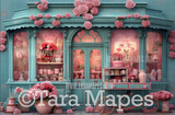 Valentine Shop Digital Backdrop -  Valentine Storefront Digital Background JPG