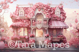 Valentine House Digital Backdrop -  Valentine Home Digital Background JPG