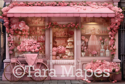 Valentine Shop Digital Backdrop -  Valentine Storefront Digital Background JPG