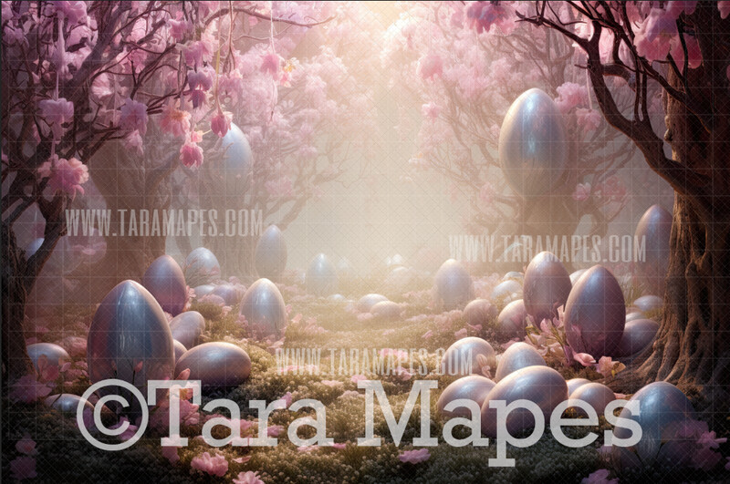 Easter Forest Digital Backdrop - Whimsical Easter Woods - Easter Digital Background